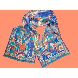 Vintage New Without Tags Long Emilio Pucci Silk Scarf